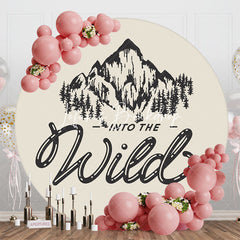 Lofaris Into The Wild Forest Mountain Round Birthday Backdrop