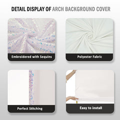 Lofaris Iridescent Sequin Fitted Arch Backdrop Cover for Wedding Decor