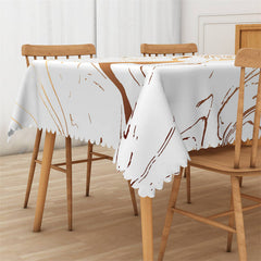 Lofaris Irregular Artistic Brown Lines Rectangle Tablecloth