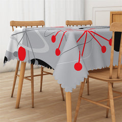 Lofaris Irregular Lines Gray Modern Rectangle Tablecloth