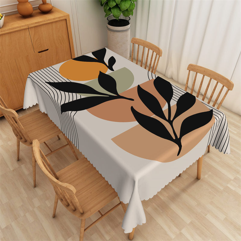 Lofaris Irregular Pattern Off White Rectangle Tablecloth