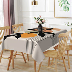 Lofaris Irregular Pattern Off White Rectangle Tablecloth