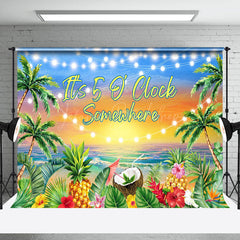 Lofaris Its 5 Oclock Somewhere Tropical Fruit Party Backdrop