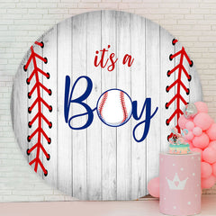 Lofaris Its A Boy Baseball Round Backdrop For Baby Shower