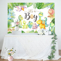 Lofaris Its A Boy Dinosaurs Monsteras Baby Shower Backdrop