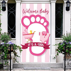 Lofaris Its A Girl Pink Stroller Baby Shower Door Cover