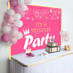 Lofaris Its A Princess Pink Yellow Baby Shower Party Backdrop