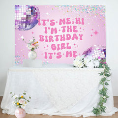 Lofaris Its Me Purple Light Ball Birthday Backdrop For Girl