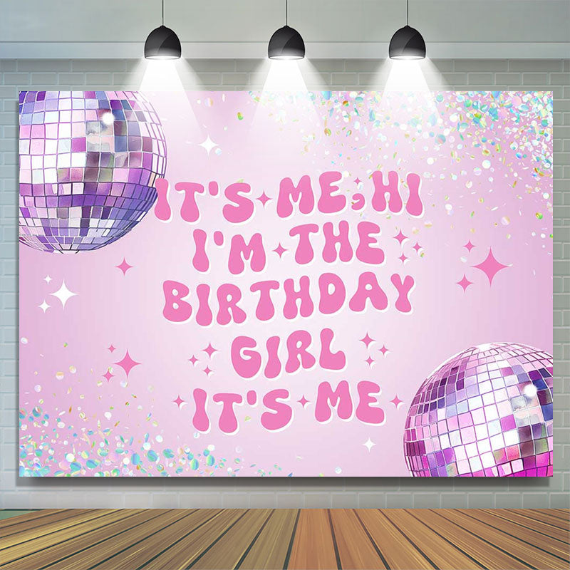 Lofaris Its Me Purple Light Ball Birthday Backdrop For Girl