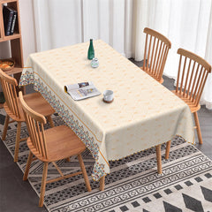 Lofaris Ivory Modern Rectangle Tablecloth for Dining Room