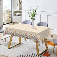 Lofaris Ivory Modern Rectangle Tablecloth for Dining Room