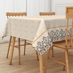 Lofaris Ivory Modern Rectangle Tablecloth for Dining Room