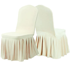 Lofaris Ivory Stretch Spandex Banquet Chair Skirt Cover