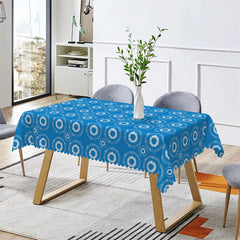 Lofaris Jellyfish Rings Blue Tablecloth For Kitchen Decor