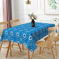 Lofaris Jellyfish Rings Blue Tablecloth For Kitchen Decor