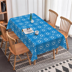 Lofaris Jellyfish Rings Blue Tablecloth For Kitchen Decor