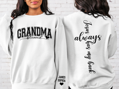 Lofaris Jesus Always Has My Back Custom Name Sweatshirt