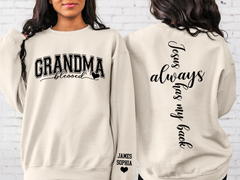 Lofaris Jesus Always Has My Back Custom Name Sweatshirt