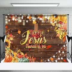 Lofaris Jesus Nunca Se Va Maple Wooden Thanksgiving Backdrop