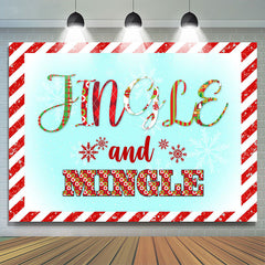 Lofaris Jingle And Mingle Snow Red White Christmas Backdrop