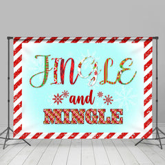 Lofaris Jingle And Mingle Snow Red White Christmas Backdrop