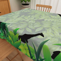 Lofaris Jungle Green Leaves Pattern Rectangle Tablecloth