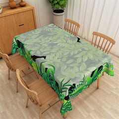 Lofaris Jungle Green Leaves Pattern Rectangle Tablecloth