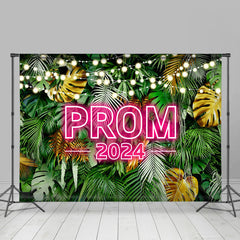 Lofaris Jungle Green Leaves Plant Lights Prom Party Backdrop