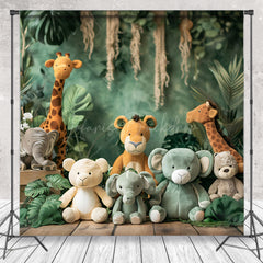 Lofaris Jungle Monstera Safari Animal Doll Photo Backdrop