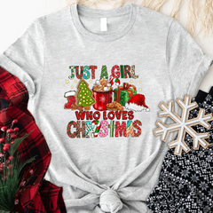 Lofaris Just A Girl Who Loves Christmas Custom Gift T-Shirt