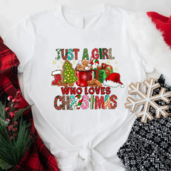 Lofaris Just A Girl Who Loves Christmas Custom Gift T-Shirt