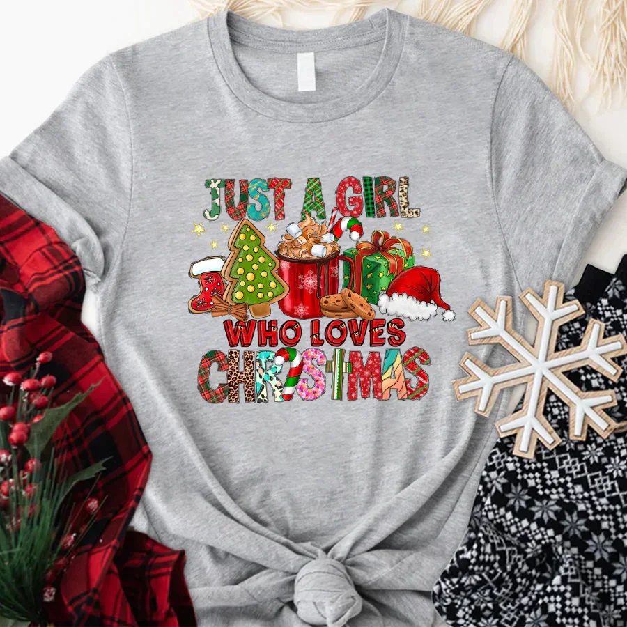 Lofaris Just A Girl Who Loves Christmas Custom Gift T-Shirt