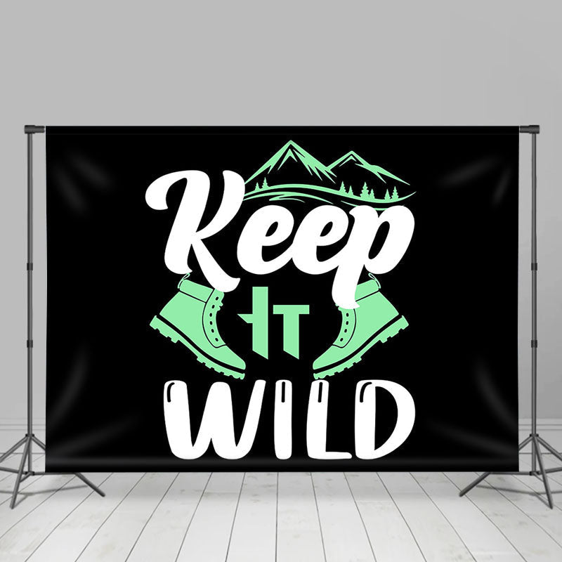 Lofaris Keep It Wild Black Green Outdoor Sports Backdrop