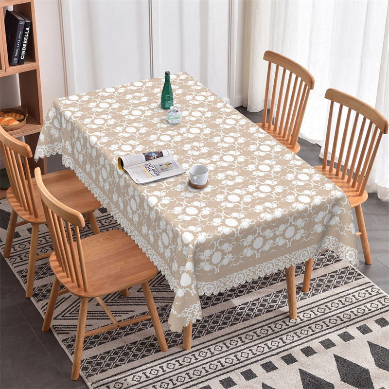 Lofaris Khaki Country Retro Pattern Rectangle Tablecloth