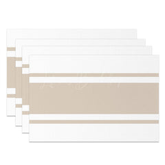 Lofaris Khaki Lines Rectangle Set Of 4 Placemats For Dinner