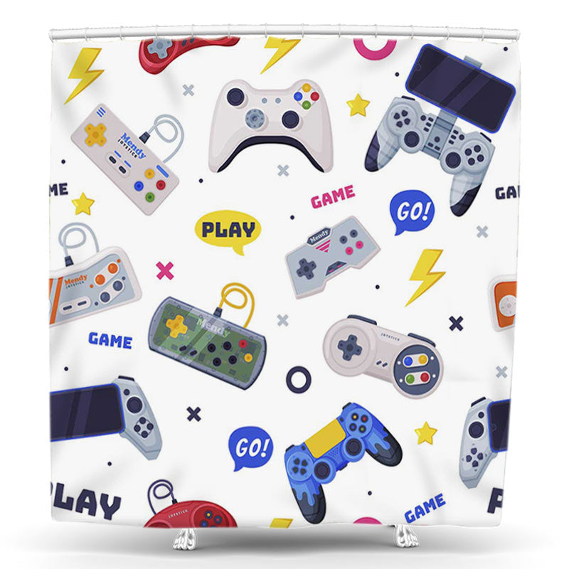 Lofaris Kids Game Machine Go Play Decor Shower Curtain for Boy