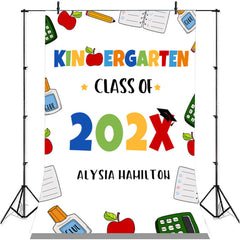 Lofaris Kindergarden Class Of 2022 Cute Glue Apple Backdrop