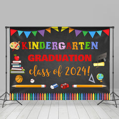 Lofaris Kindergarten Blackboard Congrats Graduation Backdrop