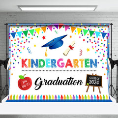 Lofaris Kindergarten Colorful Crayon Dot Graduation Backdrop