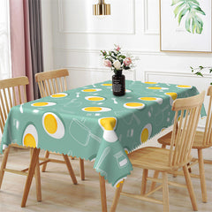 Lofaris Kitchen Elements Egg Pot Green Rectangle Tablecloth