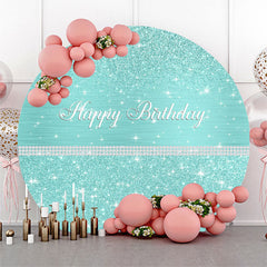 Lofaris Lake Blue Sparkling Pearls Circle Birthday Backdrop