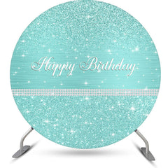 Lofaris Lake Blue Sparkling Pearls Circle Birthday Backdrop