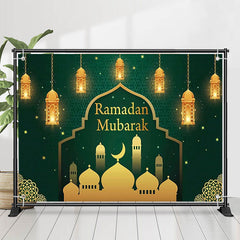 Lofaris Lantern Gold Palace Mandala Green Ramadan Backdrop