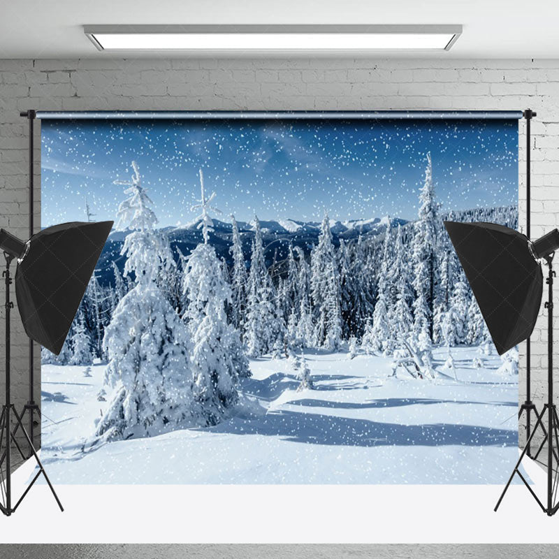 Lofaris Large Cedar Forest Under Mountains Photo Backdrop