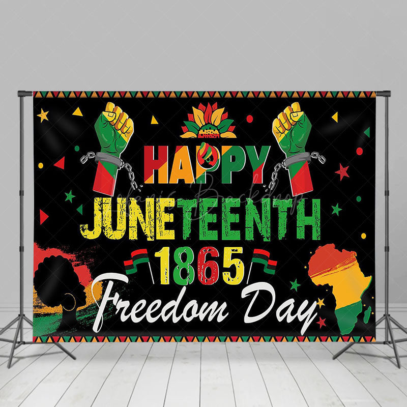 Lofaris Large Happy Juneteenth 1865 Freedom Day Backdrop