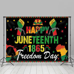 Lofaris Large Happy Juneteenth 1865 Freedom Day Backdrop