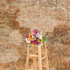 Lofaris Large Old Shabby Red Brick Wall Backdrop For Photo