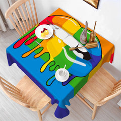 Lofaris Large Rainbow Mouth Valentine Square Tablecloth