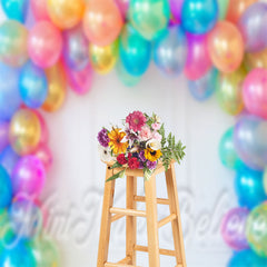 Lofaris Laser Light Balloons Birthday Cake Smash Backdrop