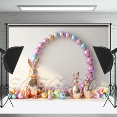 Lofaris Laser Light Eggs Rabbit Easter Backdrop For Photo